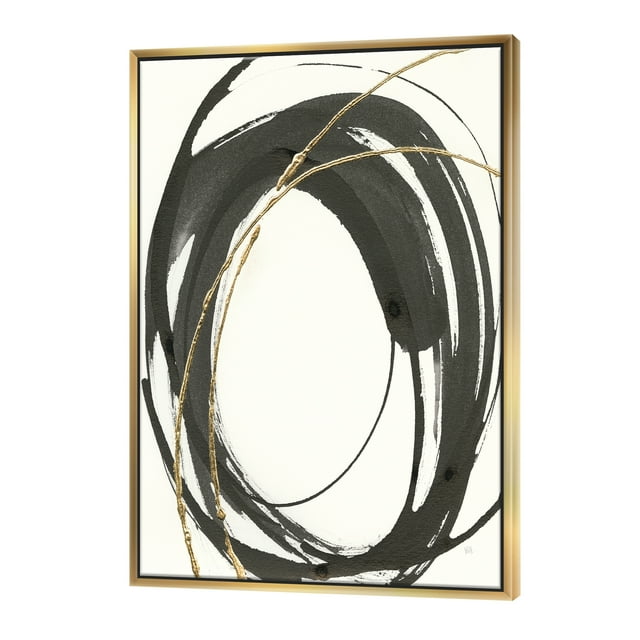 Gold Glamour Circle I - Posh & Luxe Framed Canvas