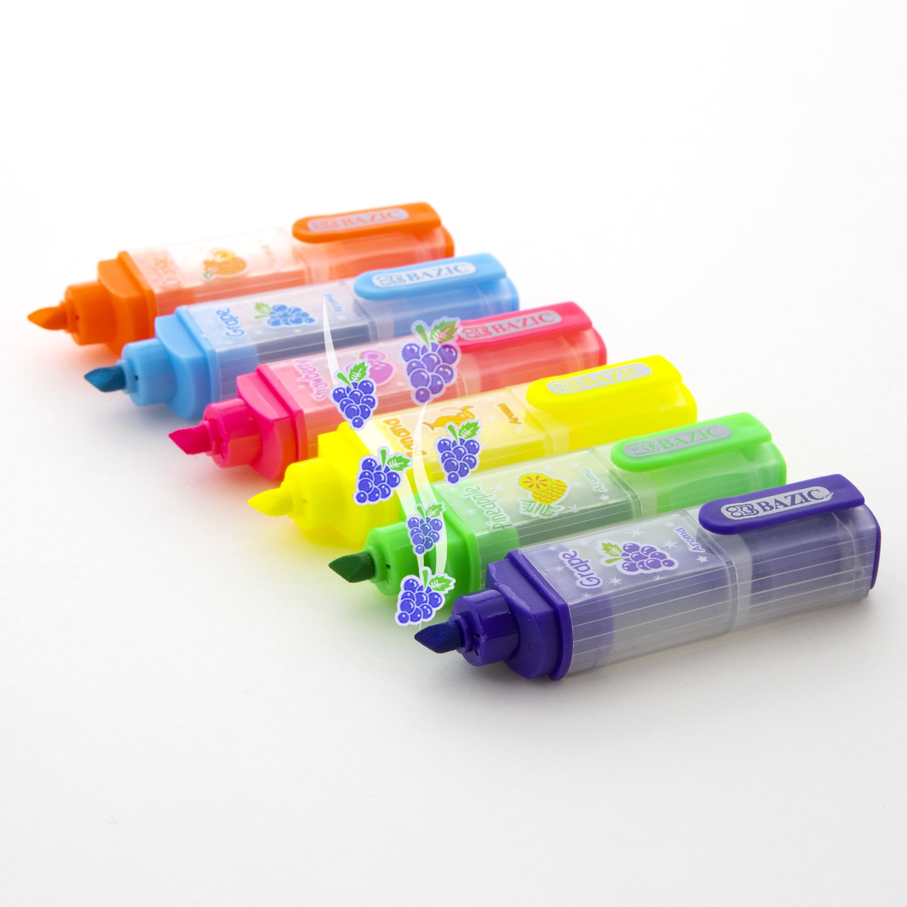 BAZIC Fruit Scented Highlighters Chisel Broad Line Marker (6/Pack), 24-Packs