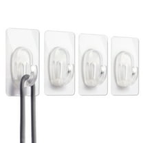 27 PCS Adhesive Wall Hooks, Clear Mini Hooks with Adhesive Strips