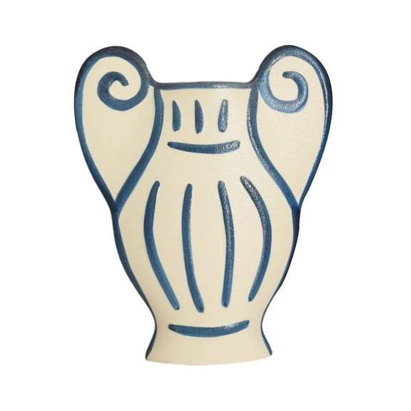 Greek - style Vase with Cute Roman Column Design Handmade Ceramic Flower Vessel Home Decor Ornament