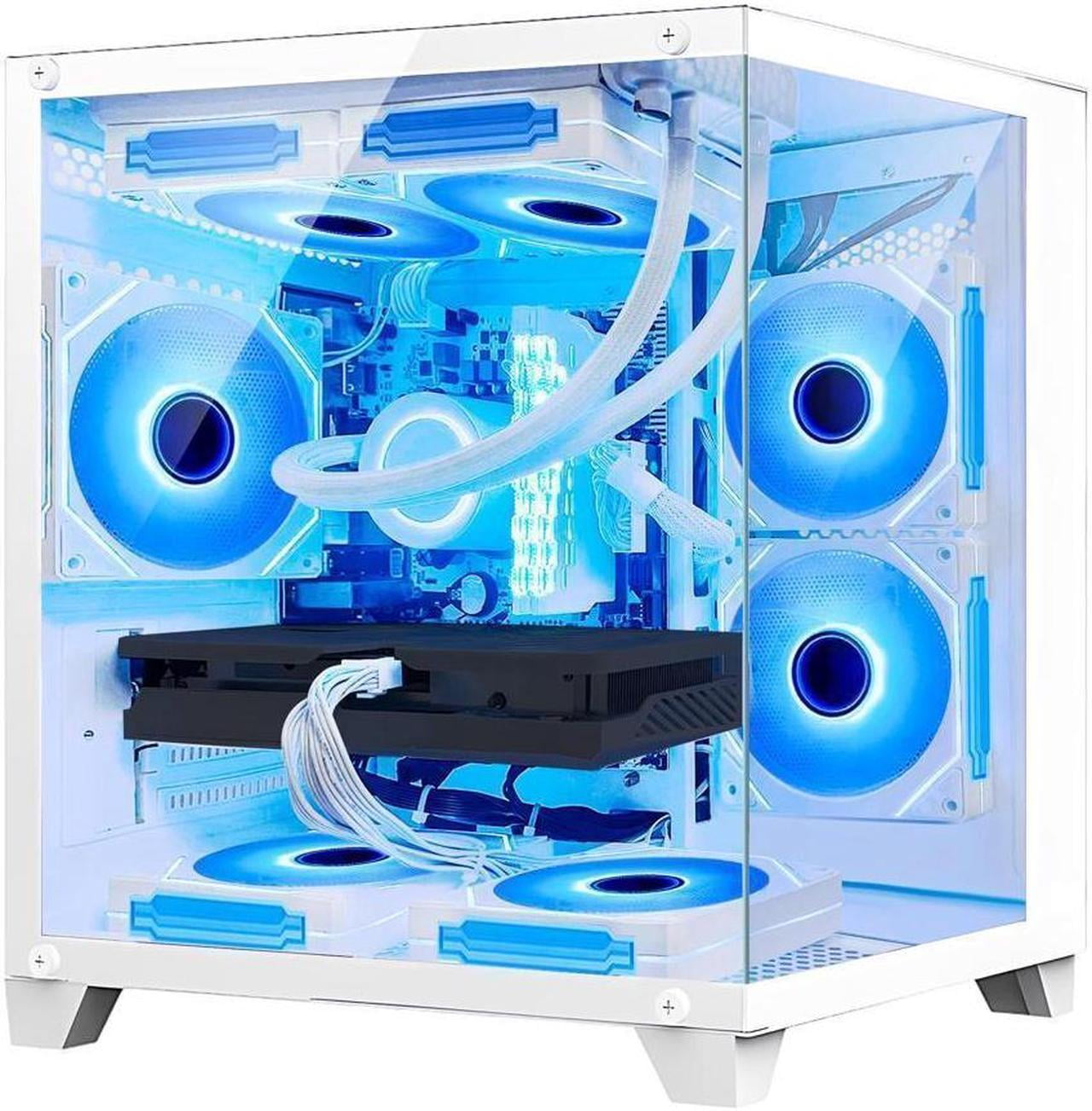 Hoengager Gaming PC Intel i5 12400F 2.5GHz GeForce RTX 3050 6GB 16GB DDR4 3200MHz 1TB M.2 SSD RGB Fans ,HDMI Liquid Cooler Windows 11 Desktop White