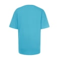 thumbnail image 4 of Drppepioner Savings Women Printed Round Neck T-Shirt Tops Light Blue, 4 of 7