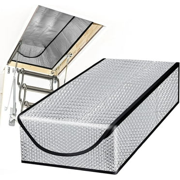 25in x 54in x 11In Attic Stairway Insulation Cover,Premium Energy Saving Attic Stairs Door Ladder Insulator Pull Down Tent with Zipper