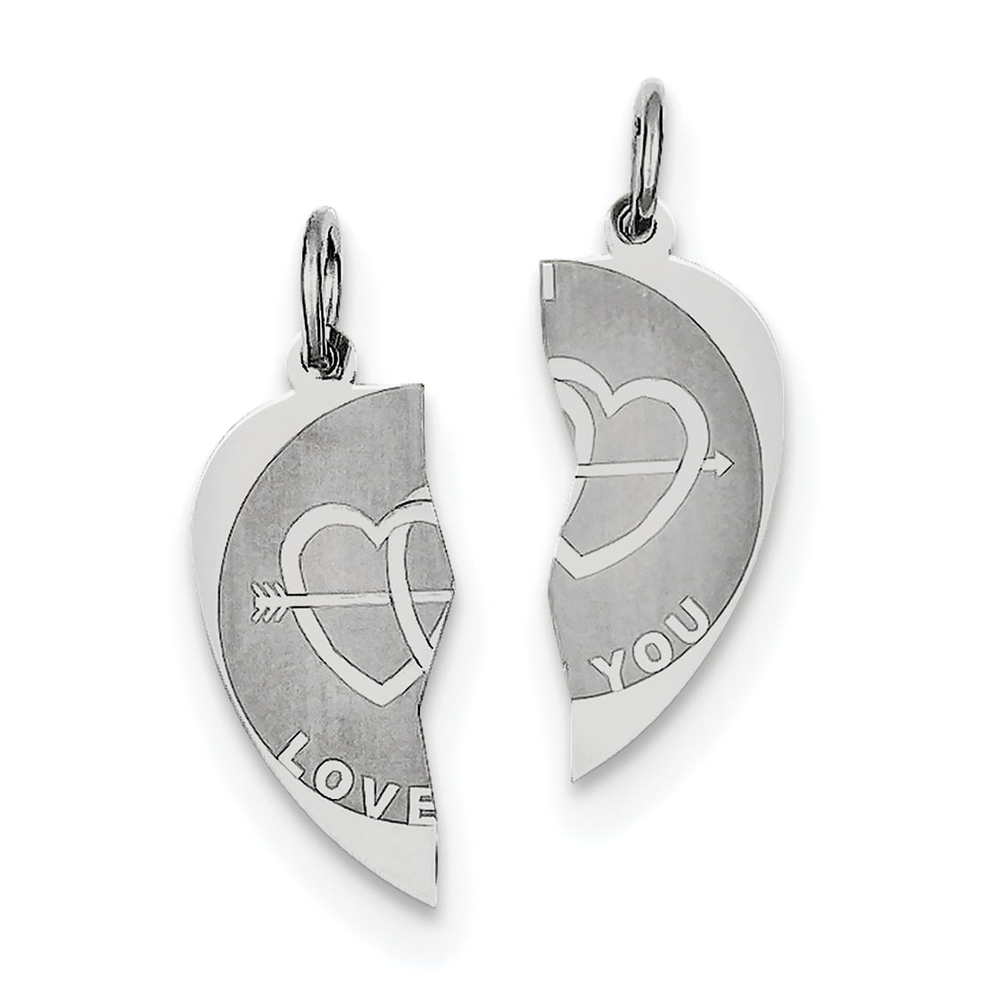 Beautiful Sterling silver 925 sterling Sterling Silver Rhodium-plated Ill Never stop loving you Charm 