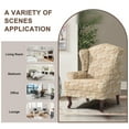 thumbnail image 3 of DREAMSIDEA High Back Wingback Chair Upholstered Fabric Floral Chairs Living Room with Arms and Retro Wood Legs-Sand, 3 of 6