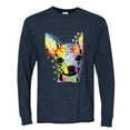 thumbnail image 2 of Wild Bobby Dean Russo Colorful Chihuahua Dog Lover Men Long Sleeve Shirt, Vintage Heather Navy, XX-Large, 2 of 5