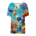 thumbnail image 4 of My Orders Cute Summer Tops for Women Floral Cotton T Shirts Loose Basic Fitted Cropped Tees Women Fashion Tops 2025 Previous Orders, 4 of 5