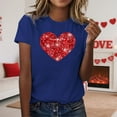 thumbnail image 2 of T-shirt Femme Saint-Valentin 2026 Mode Manches Courtes Col Rond Cœur Graphique, 2 of 4