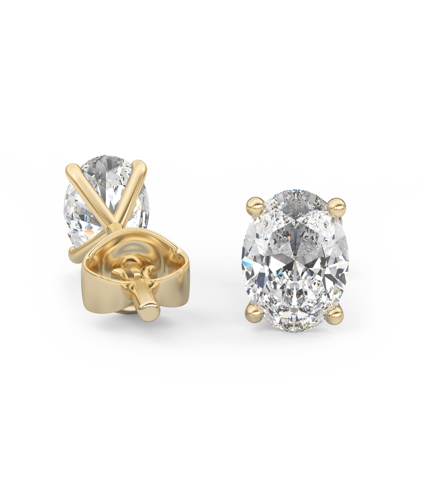Daesar Gold Plated Earrings Stud Womens White Cubic Zirconia Earring Oval Flower Round Pearl Earrings