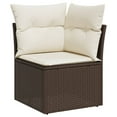 thumbnail image 3 of vidaXL Garden Sofa Set Brown, Cream PE Rattan, Powder-Coated Steel Large, 3 of 10