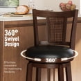 thumbnail image 6 of Summit Living Wood Swivel Bar Stool Set of 4, 30" Bar Height Kitchen Stool with Back, Dark Brown, 6 of 8