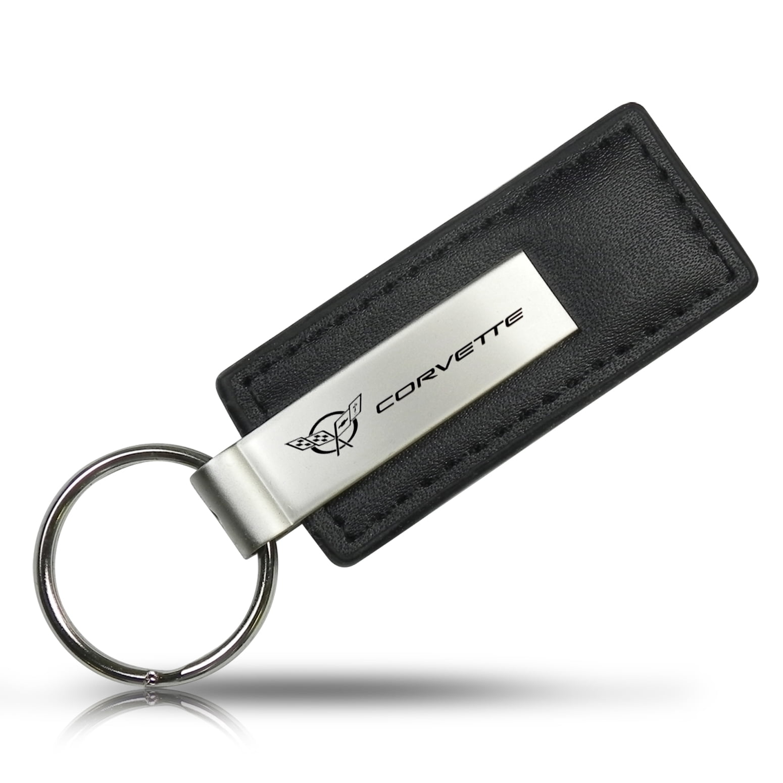 Chevrolet Corvette C5 Black Leather Key Chain