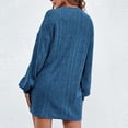 thumbnail image 5 of DHFJKG Sweater Dress For Women Solid Color Round Neck Long Sleeve Loose Fit Mini Dress Casual Versatile Dresses, 5 of 7