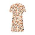 thumbnail image 4 of Ovzne Robes pour Femmes Robe Mode Robes d'Été Décontractées Col Rond Manches Courtes Robe Imprimée Robe de Vacances Manches Courtes Imprimée Liquidation, 4 of 5