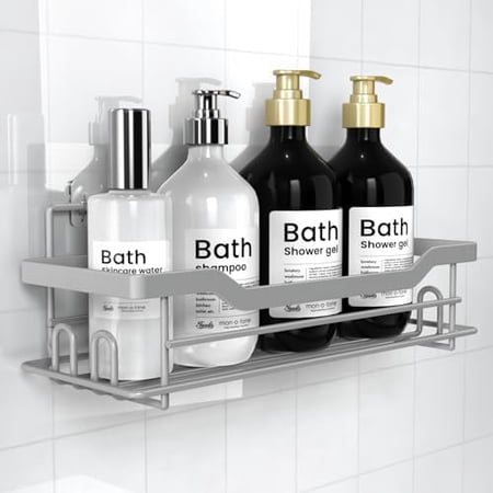 Shower Caddy Shelves Organizer Single Pack No Drilling Wall Mounted Self Adhesive Shower Shelves Paint Nickel
