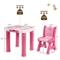 thumbnail image 2 of Gymax Kids Table & 2 Chairs Set Adjustable Activity Play Desk w/Storage Drawer Pink, 2 of 10