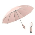 thumbnail image 1 of yeacher Automatic Reverse Folding Carabiner Umbrella - 10-Rib Windproof Design, Durable Fiberglass Frame, 280T Pongee Fabric, Compact & Portable for Travel - Summer Pink, 1 of 6