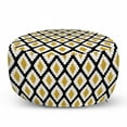 thumbnail image 1 of Damask Pouf Cover with Zipper, Victorian in Modern Style of Earth Tones Retro Boho Repetition, Soft Decorative Fabric Unstuffed Case, 30" W X 17.3" L, Pale Coffee and Charcoal Grey, by Ambesonne, 1 of 5