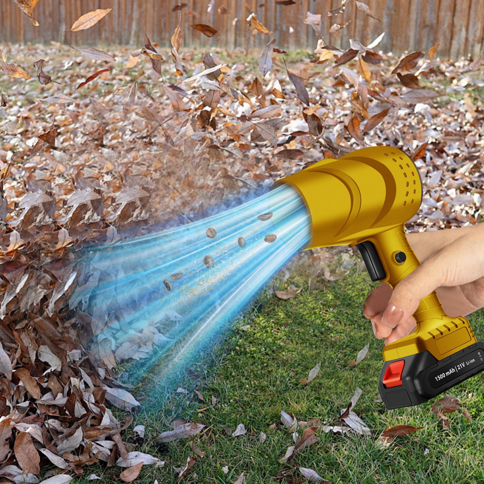 Cordless Leaf Blower, Electric Cordless Turbo Blower, 6 Gears Wind Speed, Violent Turbo Fan for Outdoor Car Wash Dusting Snow Blower