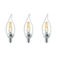 thumbnail image 2 of Philips Vintage LED 40-Watt BA11 Filament Candle Light Bulb, Clear Soft White Warm Glow, Dimmable, E12 Base (3-Pack), 2 of 4