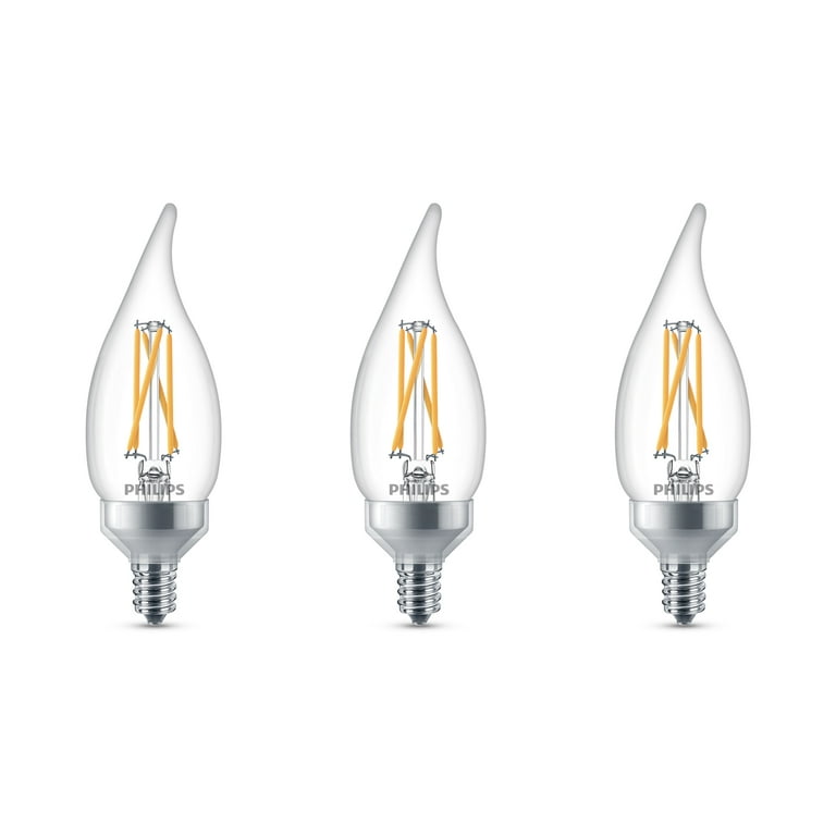 Philips Vintage LED BA11 Filament Candle Light Bulb, Clear Soft White Warm E12 Base (3-Pack) - Walmart.com