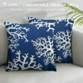 thumbnail image 3 of COMIO  Pillow Covers Coral Beach Throw Pillow Covers Ocean Theme Navy Blue Nautical Pillowcase Cushion Cover for Sofa Couch Bed, 3 of 5