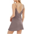 thumbnail image 5 of SELONE Lace Nightgowns for Women Sleep Shirts V Neck Sleepshirt Slit Lace Sleeveless Short Dress Comfy Loungewear, 5 of 5