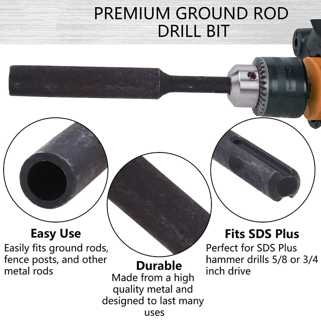 Ground Rod Driver For 5/8" & 3/4" Ground Rods For Hammer Drills,Fits Hilti/DeWalt/Bosch/Hitachi