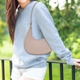 thumbnail image 6 of fenteer Women Underarm Bag Casual Fashion Medium Size with Zipper Purse Shoulder Bag Khaki, 6 of 8