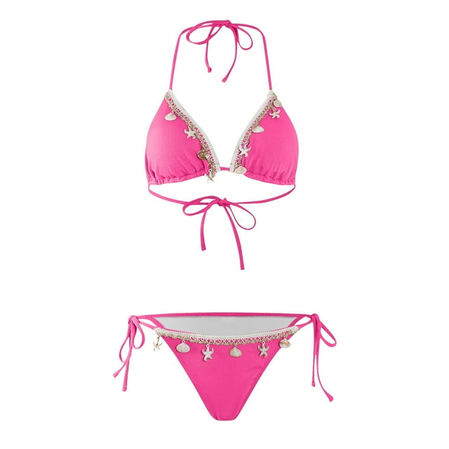 Trajes de Baño de Bikini de Mujer Nuevo Diseño Dividido de Moda, Bikini Casual Sexy con Almohadilla de Pecho Extraíble