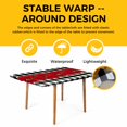 thumbnail image 4 of Valentine's Day Table Cloths for 4 Foot Rectangle Tables, Red Roses Floral Leaves Buffalo Plaid Patio Waterproof Elastic Fitted Tablecloths, Washable Rectangular Table Cover for Camping, 4 of 8