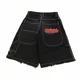 thumbnail image 5 of Pantalones cortos de tela vaquera para hombre, Shorts de cintura alta con bordado de Bola negra y 8 patrones, estilo Retro Y2K, ideal para baloncesto y verano, 5 of 5