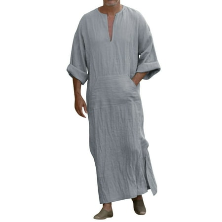Mens Casual Fashion Short Sleeve Bodysuit Men Cotton V Neck Long Adult Body Suits Men Sleeve Robe Jacket Top