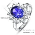 thumbnail image 2 of NUNCAD Women's 925 Sterling Silver Oval Cut Created Tanzanite Princess Diana Engagement Ring, 2 of 5