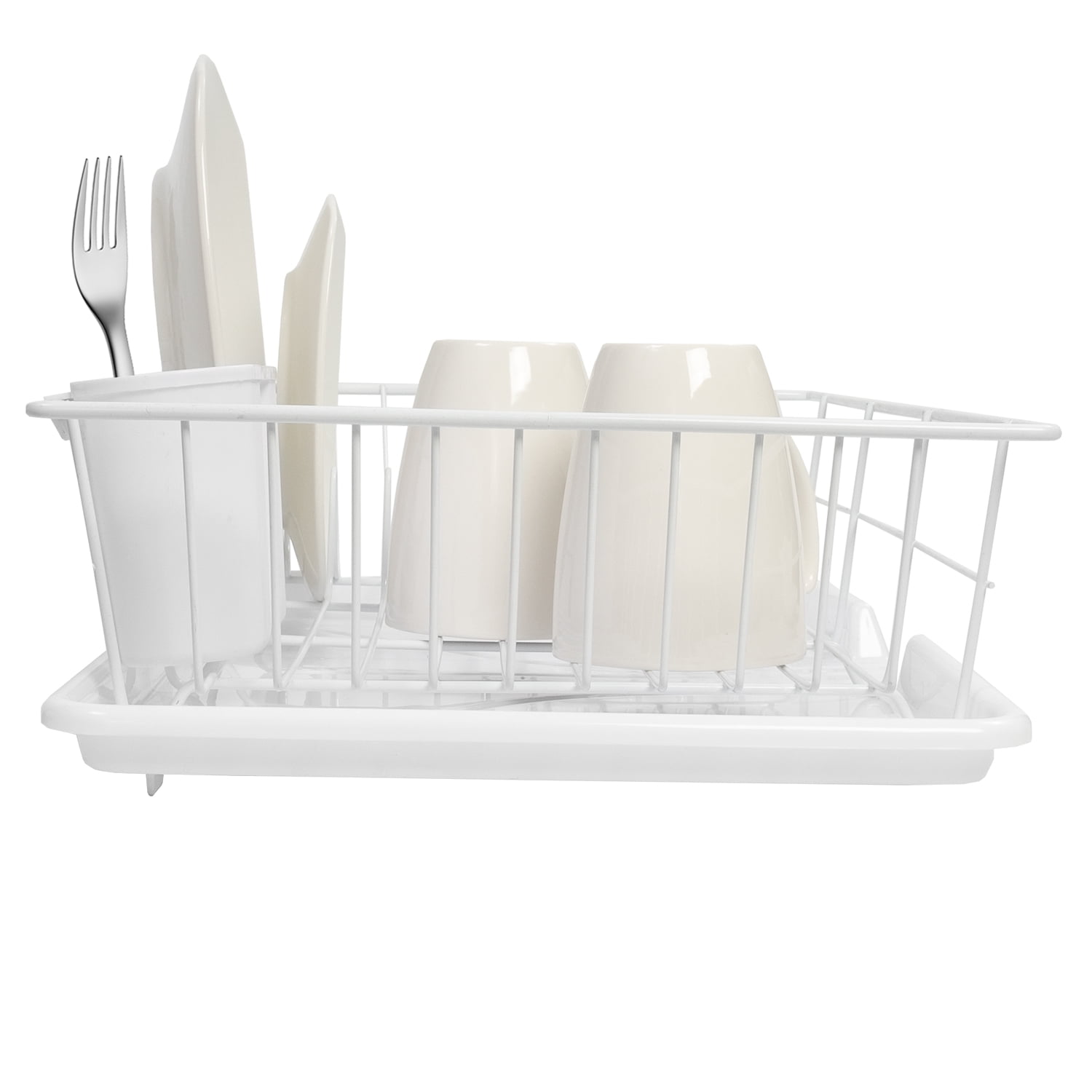 Sweet Home Collection Dish Drainer Drain Board and Utensil Holder Simple Easy to
