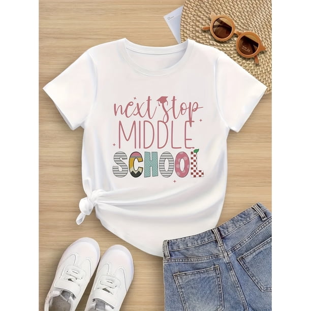 Sleeved Pure Cotton T-shirt for Girls, Casual and Comfortable. It Can Be Worn All Year Round. It Is The "dream for Middle School" and A Highly Anticipated Choice for Children