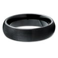 thumbnail image 2 of 6mm Brushed Black Tungsten Carbide Wedding Band Dome Shape Classic Ring Comfort Fit Unisex, 2 of 3