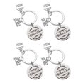 thumbnail image 3 of Housewarming Theme Keychain Organize Keys House Shape Silver 2.5x2.5x5cm 4Pcs, 3 of 4