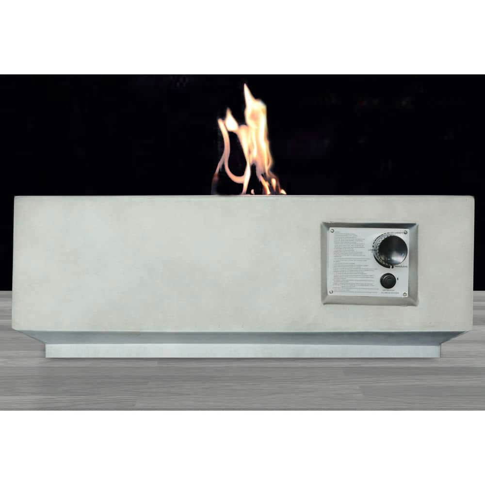 Spaco Fiber Reinforced Concrete Propane Gas Fire Pit Table, Concrete Propane for Outdoor as Patio, Deck, Backyard, Gray