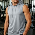 thumbnail image 3 of Stamzod Sleeveless Hoodies for Men Summer Casual Muscle Fit Hooded Sweat Shirt Oversized Workout Hoodie Gym Clothes for Men Gray XXL, 3 of 7