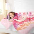 thumbnail image 4 of jejeloiu Cute Cartoon Axolotl Twin Comforter Sets,Colorful Ocean Coral Bedding Set For Girls Kids Reversible 2 Pieces, 4 of 8