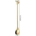 thumbnail image 2 of Long Handle Leaf Teaspoons set, 6 Pcs Stainless Steel Coffee stirring spoon, 2 of 9