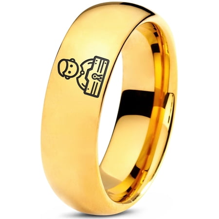 Handmade Jewelry Gamer Tungsten Customized Gold Ring for Men Small Last Minute Gifts Teen