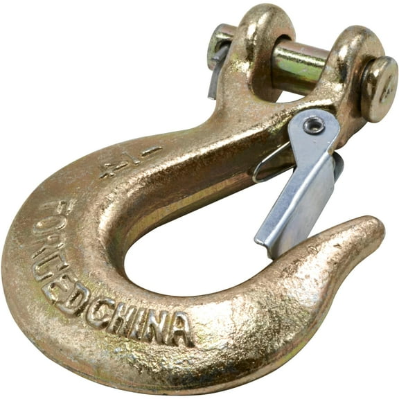 National Hardware - 3256BC 1/4" Clevis Slip Hook with Latch - Yello Chromate