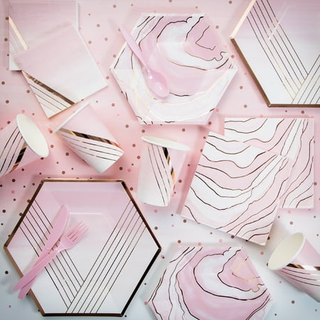 Rosé All Day Geode Party Supplies Kit