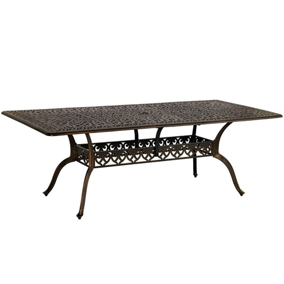 TPHORK Cast Aluminum 86" Rectangular Patio Dining Table,Outdoor Dining Table for 8-10,Patio Metal Dining Table with Umbrella Hole for Backyard,Garden,Poolside
