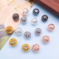 thumbnail image 2 of Diy Craft Beads 25Pcs Copper for Necklace and Bracelet Making Hollow Flower Ball Design, 2 of 7