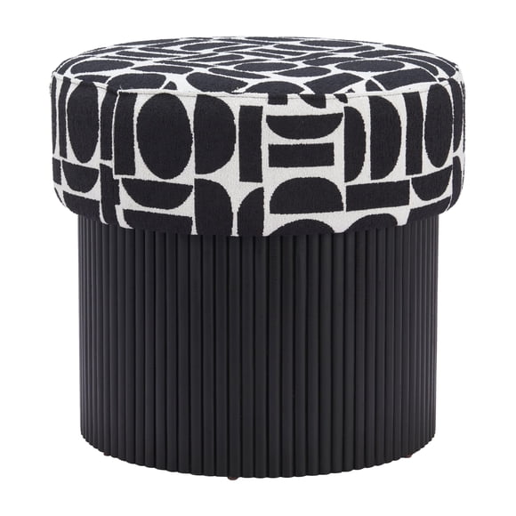 Puff Baúl Zuo Boto Negro y Blanco 50x50x46 cm