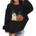 thumbnail image 3 of EnJoCho Little Girls Crewneck Pullover, Soft Cotton Long Sleeve Graphic, Fashion Oversized Sweatshirt for Halloween Trick-or-Treating Outdoor Casual Daily Wear, 3 of 7