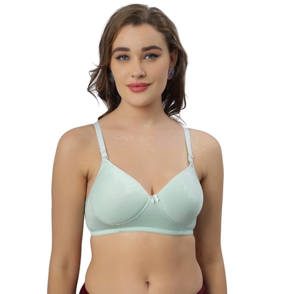 Primeglobalca-Wireless Seamless T-Shirt Bra, Full Coverage Everyday Comfort for women – Mint,36B